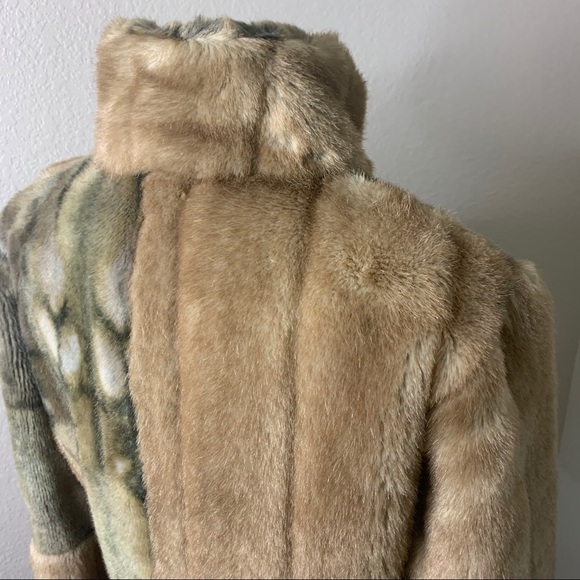 Sandro Nounours Faux Patchwork Fur Coat - Picture 4 of 16